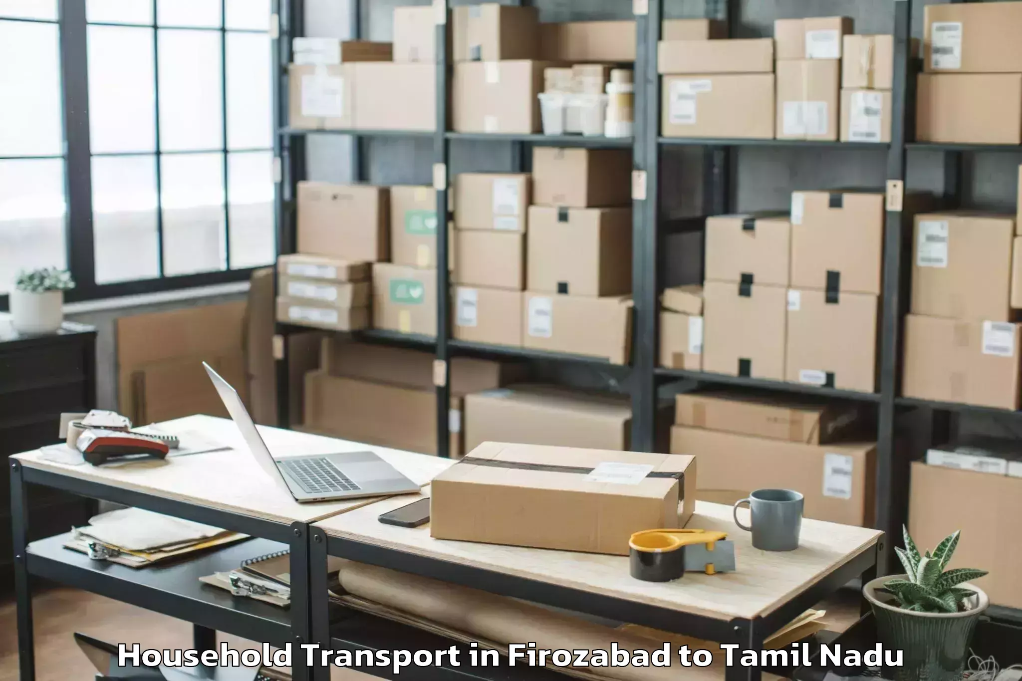 Hassle-Free Firozabad to Avudayarkoil Household Transport